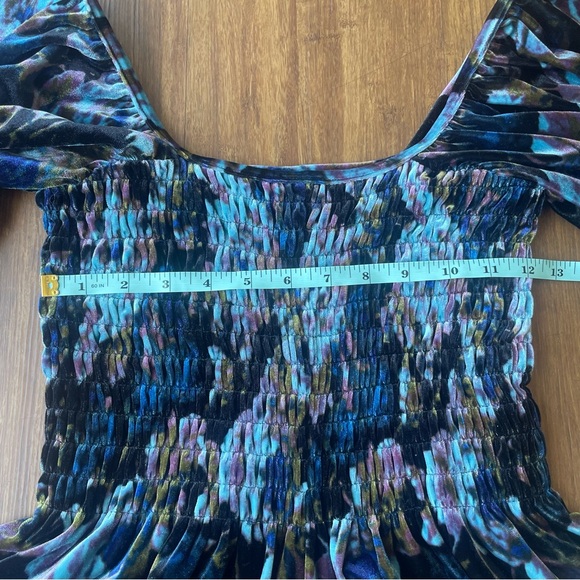 Urban Outfitters Romper Womens Small Velvet Patsy Smoke Black Blue Whimsy Goth - Picture 10 of 13